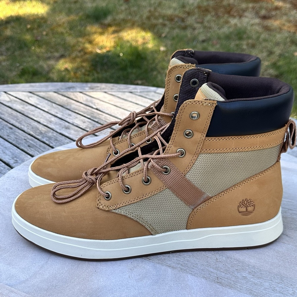 Timberland Men's Davis Square Nubuck Boots Wheat Nubuck Size 12